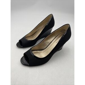 Bandolino Womens Takisha Black  Suede Wedge Heels Size 10 Medium BD7TAKISHA